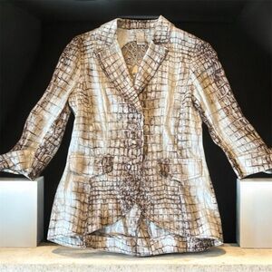 Alberto Makali Linen Blazer Size 10